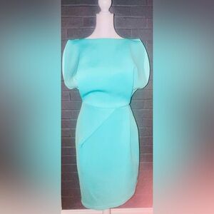 NWT Chic Asymmetrical Moonlight Teal Dress Size M/L